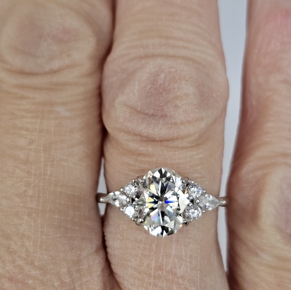 Certified GRA Moissanite Ring 18k Gold over Sterling Silver Sz 6! NEW - Picture 7 of 12